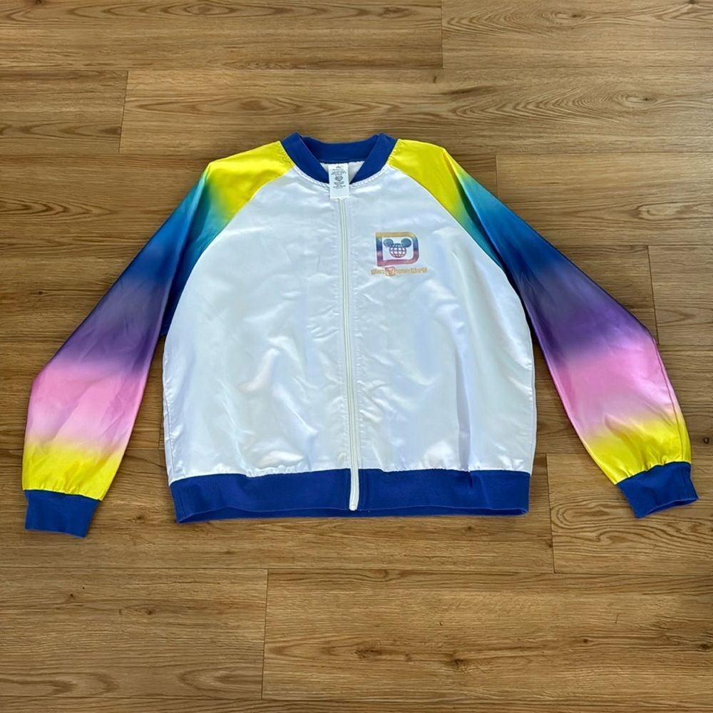 Disney World Parks Unisex Windbreaker Tie Dye Bomber Jacket Sz 1X Plus Size